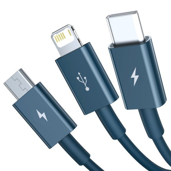 Baseus Superior | Kabel 3w1 USB - USB-C Micro Lightning 3,5A 