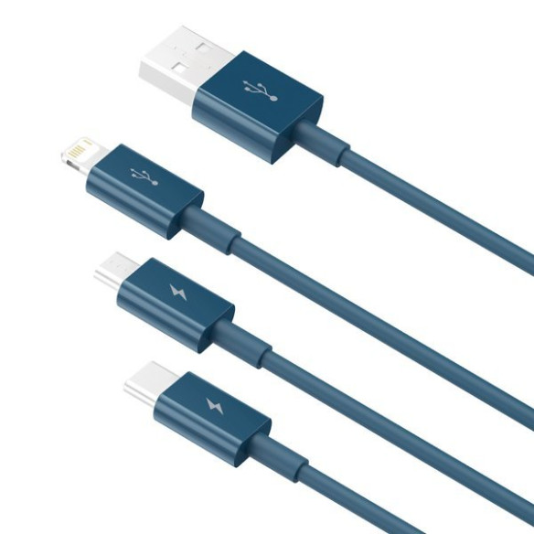 Baseus Superior | Kabel 3w1 USB - USB-C Micro Lightning 3,5A 