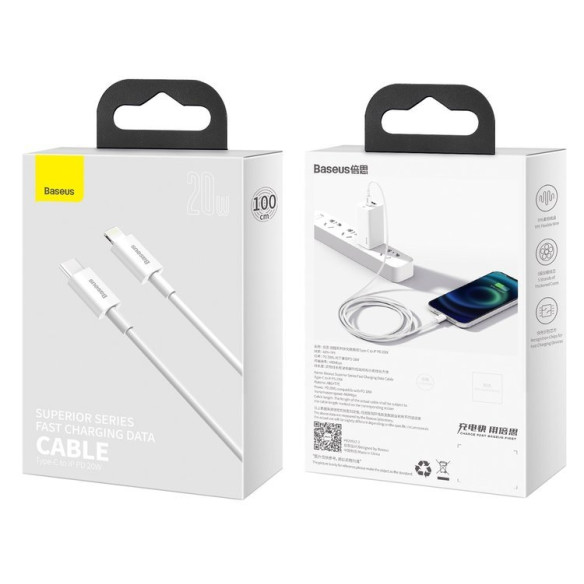 Baseus Superior Series | Kabel USB-C Lightning do iPhone Power Delivery 20W 1m