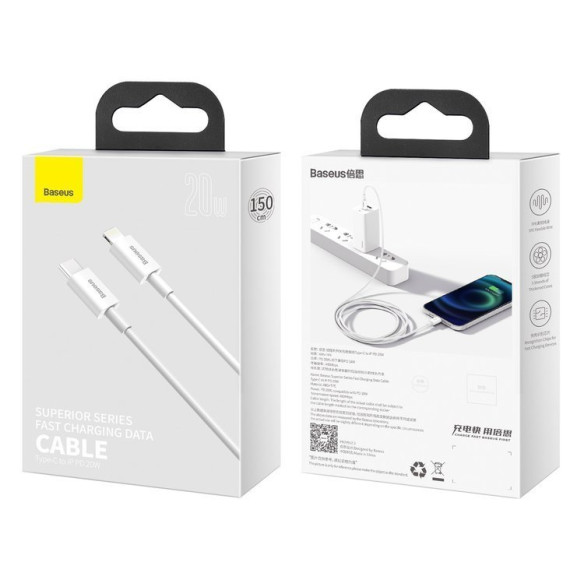 Baseus Superior Series | Kabel USB-C Lightning do iPhone Power Delivery 20W 1,5m