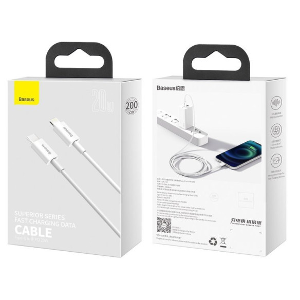 Baseus Superior Series | Kabel USB-C Lightning do iPhone Power Delivery 20W 2m
