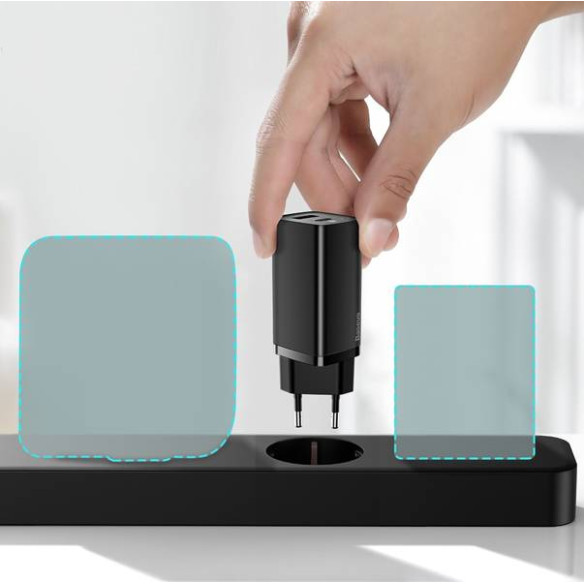 Baseus GaN2 Lite | Ładowarka sieciowa USB USB-C QC 4.0 Samsung AFC PD Huawei SCP 65W