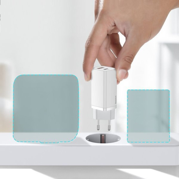 Baseus GaN2 Lite | Ładowarka sieciowa USB USB-C QC 4.0 Samsung AFC PD Huawei SCP 65W