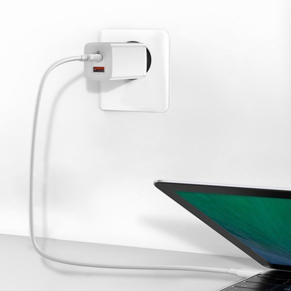 Baseus GaN2 Lite | Ładowarka sieciowa USB USB-C QC 4.0 Samsung AFC PD Huawei SCP 65W
