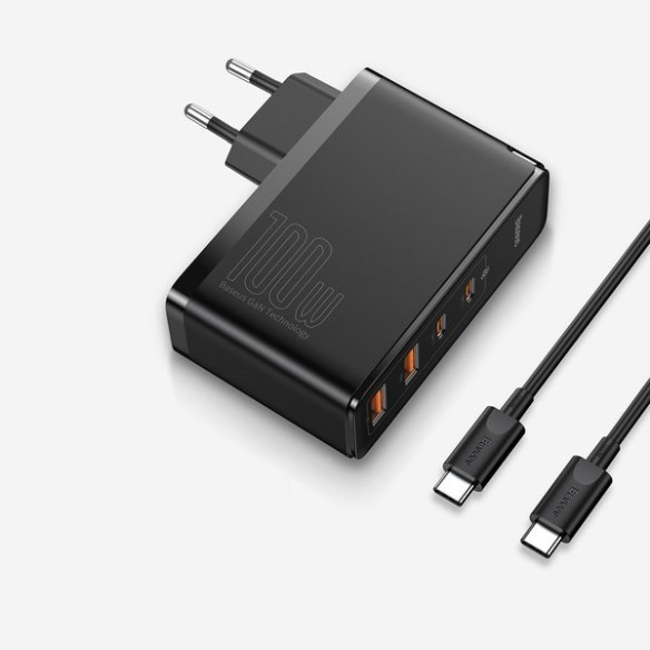 Baseus GaN2 Pro | Szybka ładowarka sieciowa, zasilacz 4 porty USB-A + USB-C 100W PD 