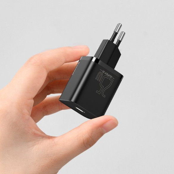 Baseus Super Si Sets | Ładowarka sieciowa + kabel USB-C 25W QC3.0 PD