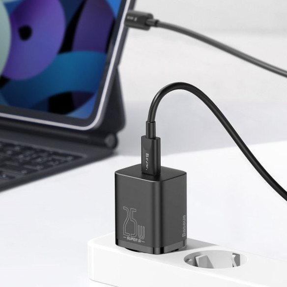 Baseus Super Si Sets | Ładowarka sieciowa + kabel USB-C 25W QC3.0 PD