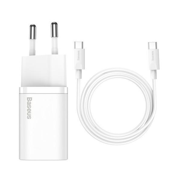 Baseus Super Si Sets | Ładowarka sieciowa + kabel USB-C 25W QC3.0 PD