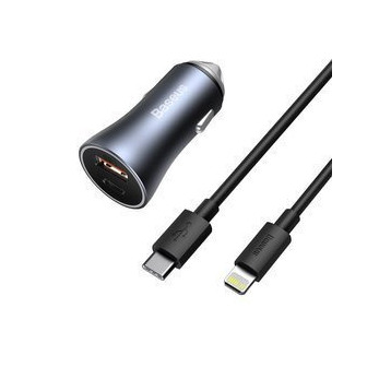 Baseus Golden Contactor Pro | Ładowarka samochodowa 40W USB USB-C + kabel Lightning do iPhone PD20W QC3.0 PD 