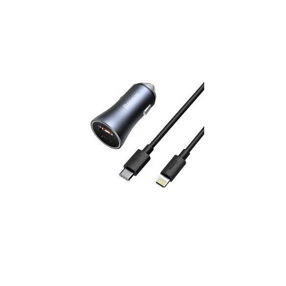 Baseus Golden Contactor Pro | Ładowarka samochodowa 40W USB USB-C + kabel Lightning do iPhone PD20W QC3.0 PD 