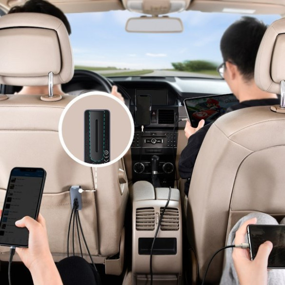 Baseus Share Together PPS | Ładowarka samochodowa z rozgałęźnikiem 2x USB-A + 2x Type-C 120W