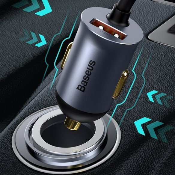 Baseus Share Together PPS | Ładowarka samochodowa z rozgałęźnikiem 2x USB-A + 2x Type-C 120W