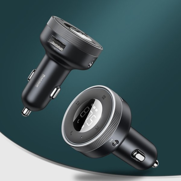 Baseus Enjoy Car | Transmiter FM AUX Bluetooth 5.0 Ładowarka samochodowa 2x USB 