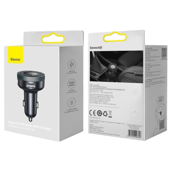 Baseus Enjoy Car | Transmiter FM AUX Bluetooth 5.0 Ładowarka samochodowa 2x USB 