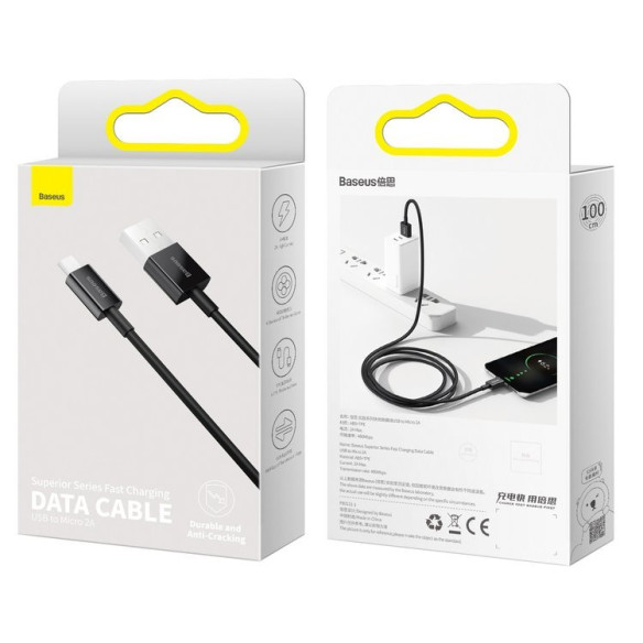 Baseus Superior | Kabel, przewód USB do Micro 2A 1m, Uniewersalny