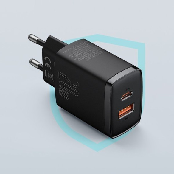 Baseus Compact | Ładowarka sieciowa USB USB-C 20W Power Delivery Quick Charge 3.0