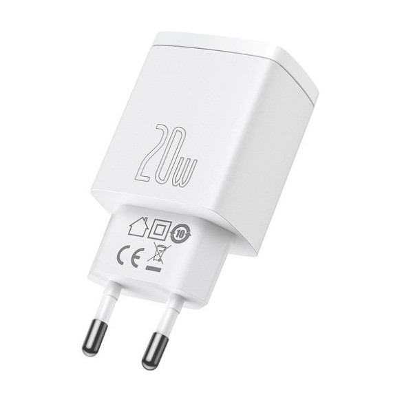 Baseus Compact | Ładowarka sieciowa USB USB-C 20W Power Delivery Quick Charge 3.0