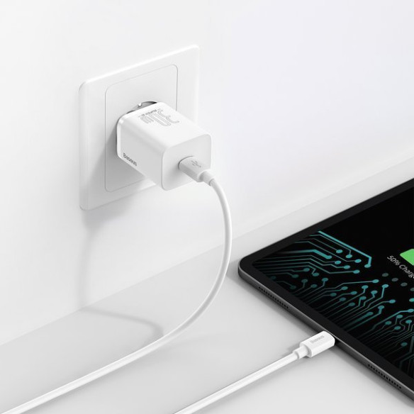 Baseus Super Si | Ładowarka sieciowa zasilacz 30W USB-C Power Delivery Quick Charge QC 3.0