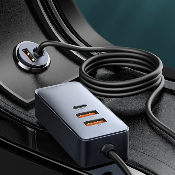 Baseus Share Together | Ładowarka samochodowa z rozgałęźnikiem 4x USB USB-C 120W Powe Delivery Quick Charge 4.0 