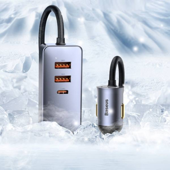 Baseus Share Together | Ładowarka samochodowa z rozgałęźnikiem 4x USB USB-C 120W Powe Delivery Quick Charge 4.0 