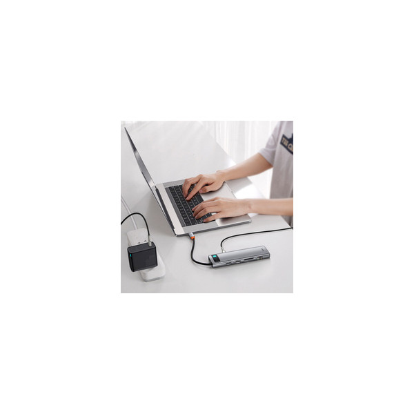 Baseus Metal Gleam 11w1 | Adapter HUB 11w1 USB-C do 2x HDMI, VGA, RJ45, Audio, 3x USB3.0, SD/TF, 100W