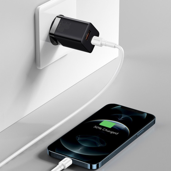 Baseus Super Si Pro | Ładowarka sieciowa USB-C USB-A 30W PD QC3.0 