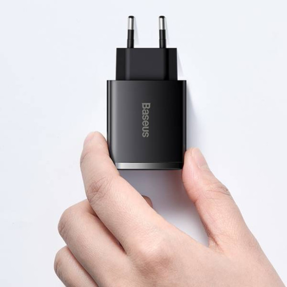 Baseus Compact 2U+C | Ładowarka sieciowa USB-C, 2x USB-A 30W PD QC3.0