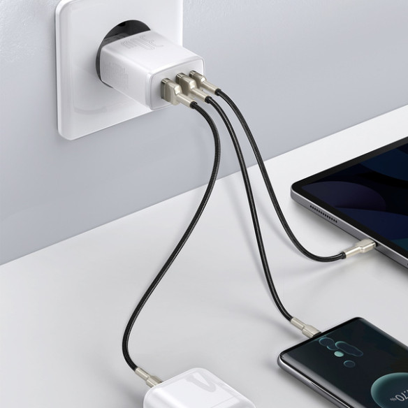 Baseus Compact 2U+C | Ładowarka sieciowa USB-C, 2x USB-A 30W PD QC3.0
