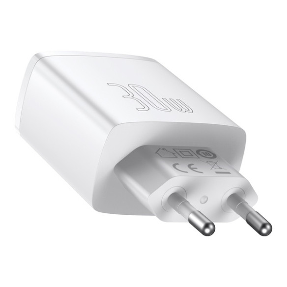 Baseus Compact 2U+C | Ładowarka sieciowa USB-C, 2x USB-A 30W PD QC3.0