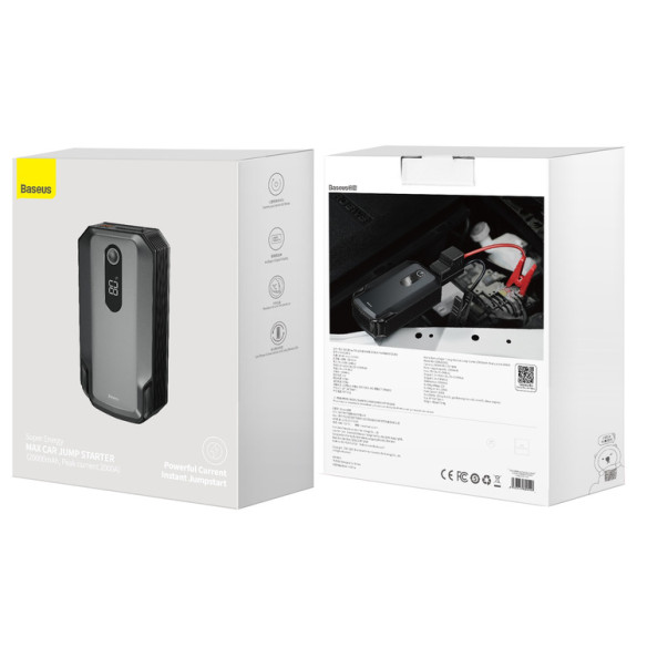 Baseus Super Energy Max | Car Jump Starter Booster Power Bank 20000mAh z funkcją rozruchu 12V 8.0L 4.0L