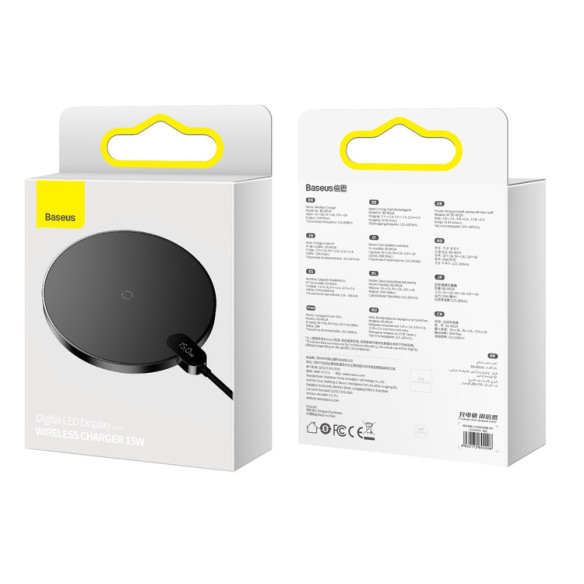 Baseus Digital LED Display Gen 2 | Ładowarka bezprzewodowa indukcyjna Qi 15W