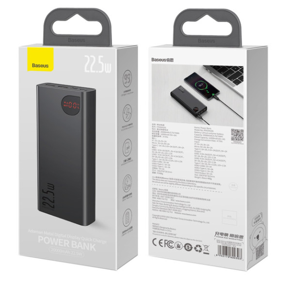 Baseus Adaman Metal Digital Display Quick Charge Power Bank 20000mAh 22.5W
