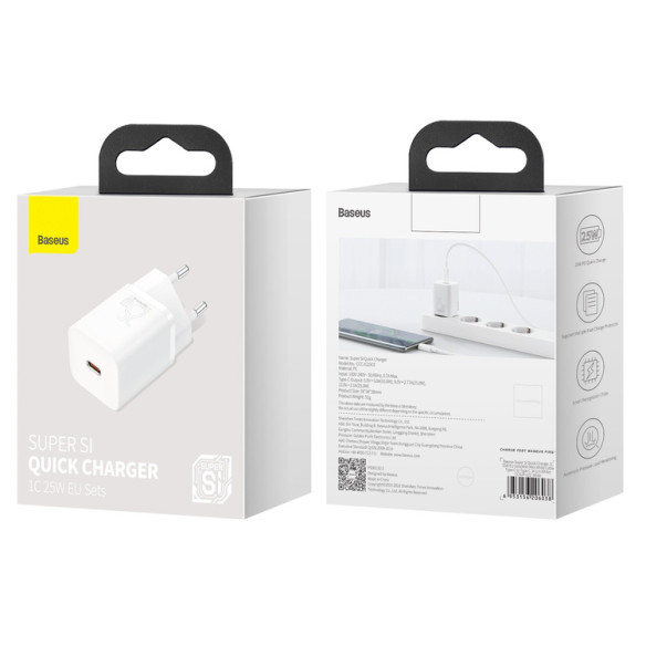 Baseus Super Si | Ładowarka sieciowa zasilacz 25W Power Delivery Quick Charge