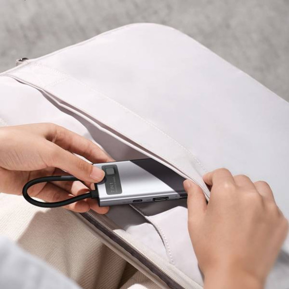 Baseus Metal Gleam | Adapter HUB 7w1 USB-C 100W HDMI 4K USB3.0 USB-C TF/SD 