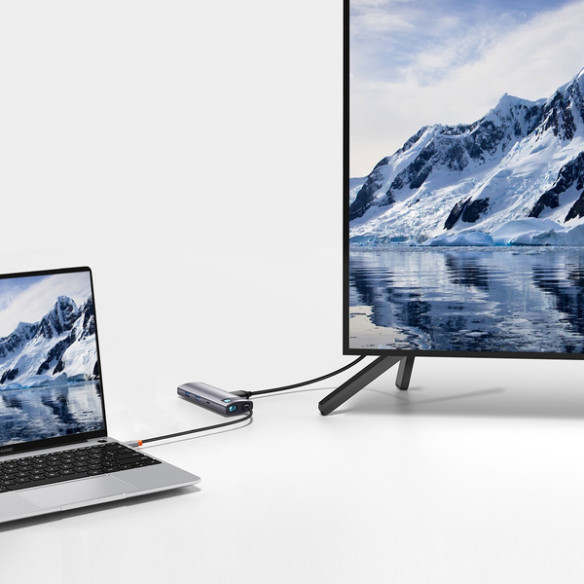 Baseus Metal Gleam | Adapter HUB 7w1 USB-C 100W HDMI 4K USB3.0 USB-C TF/SD 