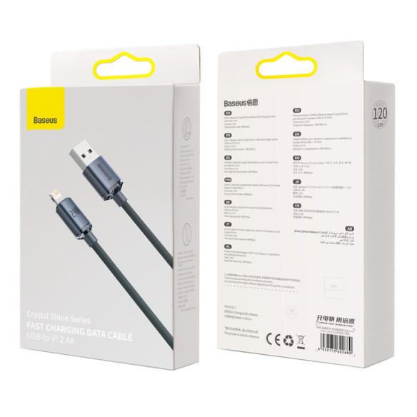 Baseus Crystal Shine | Kabel USB - Lightning do Apple iPhone iPad AirPods 1.2m 2.4A