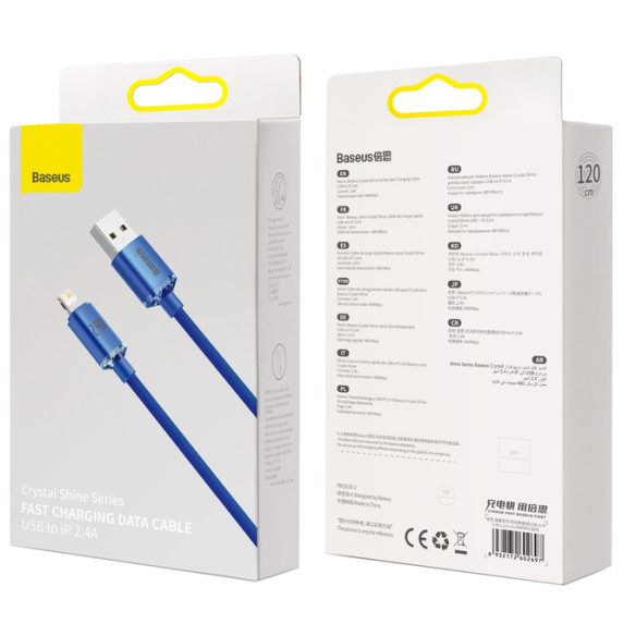 Baseus Crystal Shine | Kabel USB - Lightning do Apple iPhone iPad AirPods 1.2m 2.4A