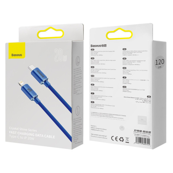 Baseus Crystal Shine | Kabel USB-C - Lightning do Apple iPhone iPad AirPods PD 20W 1.2M