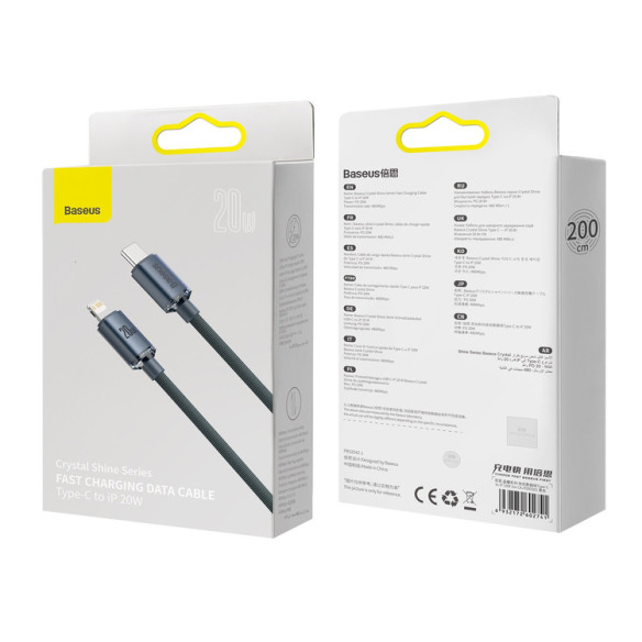 Baseus Crystal Shine | Kabel USB-C - Lightning do Apple iPhone iPad AirPods PD 20W 2M