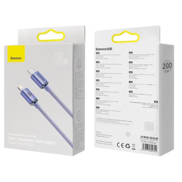 Baseus Crystal Shine | Kabel USB-C - Lightning do Apple iPhone iPad AirPods PD 20W 2M