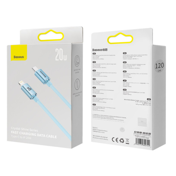 Baseus Crystal Shine | Kabel USB-C - Lightning do Apple iPhone iPad AirPods PD 20W 2m