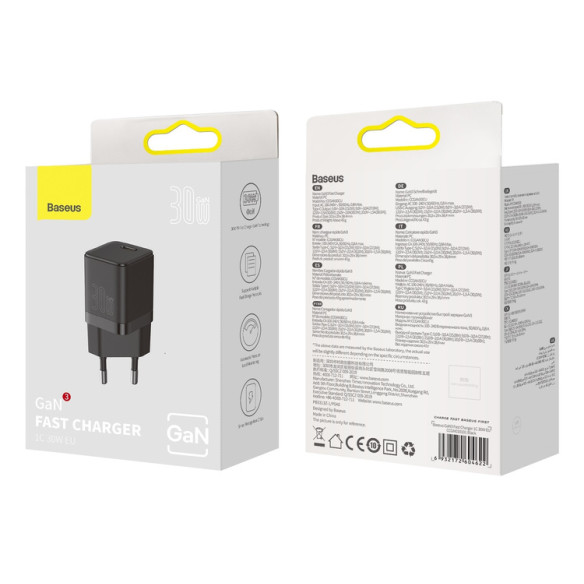 Baseus GAN3 1C | Ładowarka sieciowa zasilacz USB-C PD QC4.0 30W