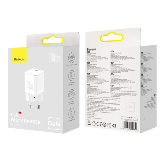 Baseus GAN3 1C | Ładowarka sieciowa zasilacz USB-C PD QC4.0 30W