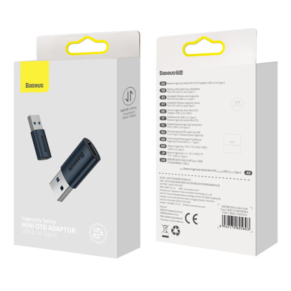 Baseus Ingenuity Series | Adapter przejściówka z USB-A do USB-C OTG 10Gb/s