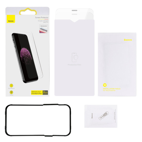 Baseus SGBL060102 | Szkło hartowane 9h do iPhone X / XS / 11 Pro (2 szt.)