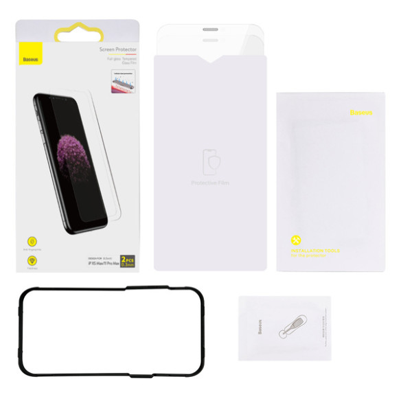Baseus SGBL060302 | Szkło hartowane 9h do iPhone XS Max / 11 Pro Max  (2 szt.)