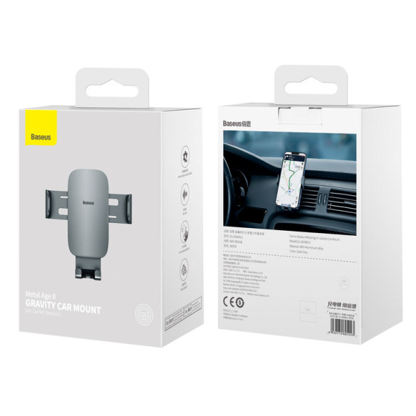 Baseus Metal Age II | Uchwyt grawitacyjny samochodowy na telefon do kratki nawiewu