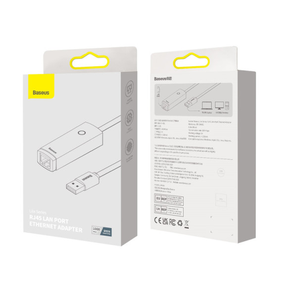 Baseus Lite Series | Karta sieciowa adapter USB - Gigabit Lan RJ45 100/1000Mb