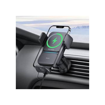 Baseus Wisdom Auto Alignment | Uchwyt samochodowy z ładowaniem bezprzewodowym Qi 15W do kratki nawiewu