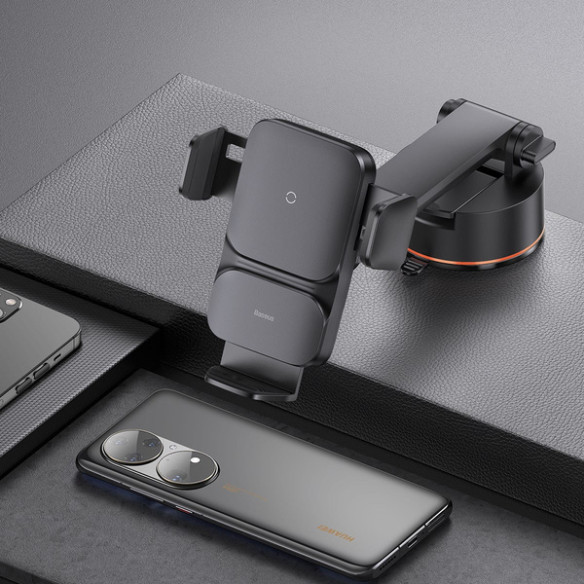 Baseus Wisdom Auto Alignment | Uchwyt samochodowy ładowarka indukcyjna Qi 15W do kokpitu szyby